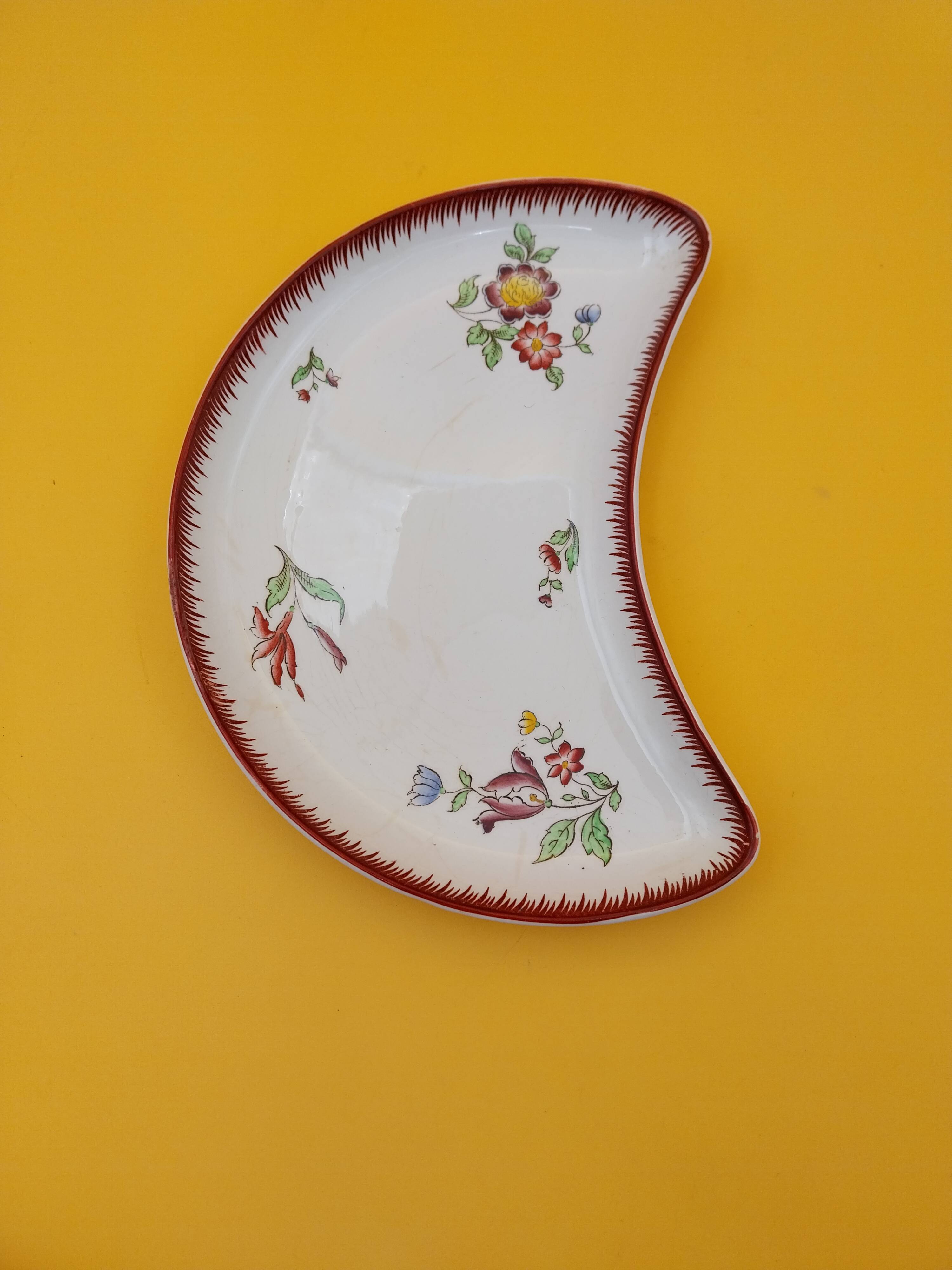 Half-moon plate Strasbourg U&C Sarreguemines