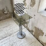 80s glass and marble console