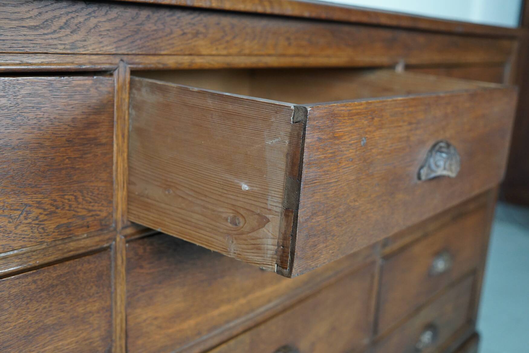 Antique Oak Apothecary / Filing Cabinet, France, 19th Century