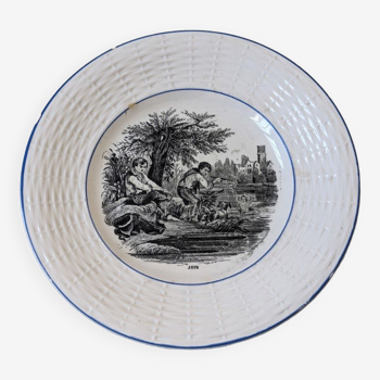 Digoin & Sarreguemines porcelain plate speaking "JUNE"