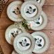 Lot de 8 assiettes plates Camélia - en porcelaine Anglaise