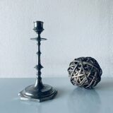 Silver metal candle holder
