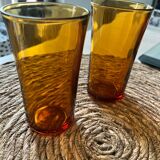 Set of 2 amber Duralex glasses – 12.5 cm (vintage 70s)