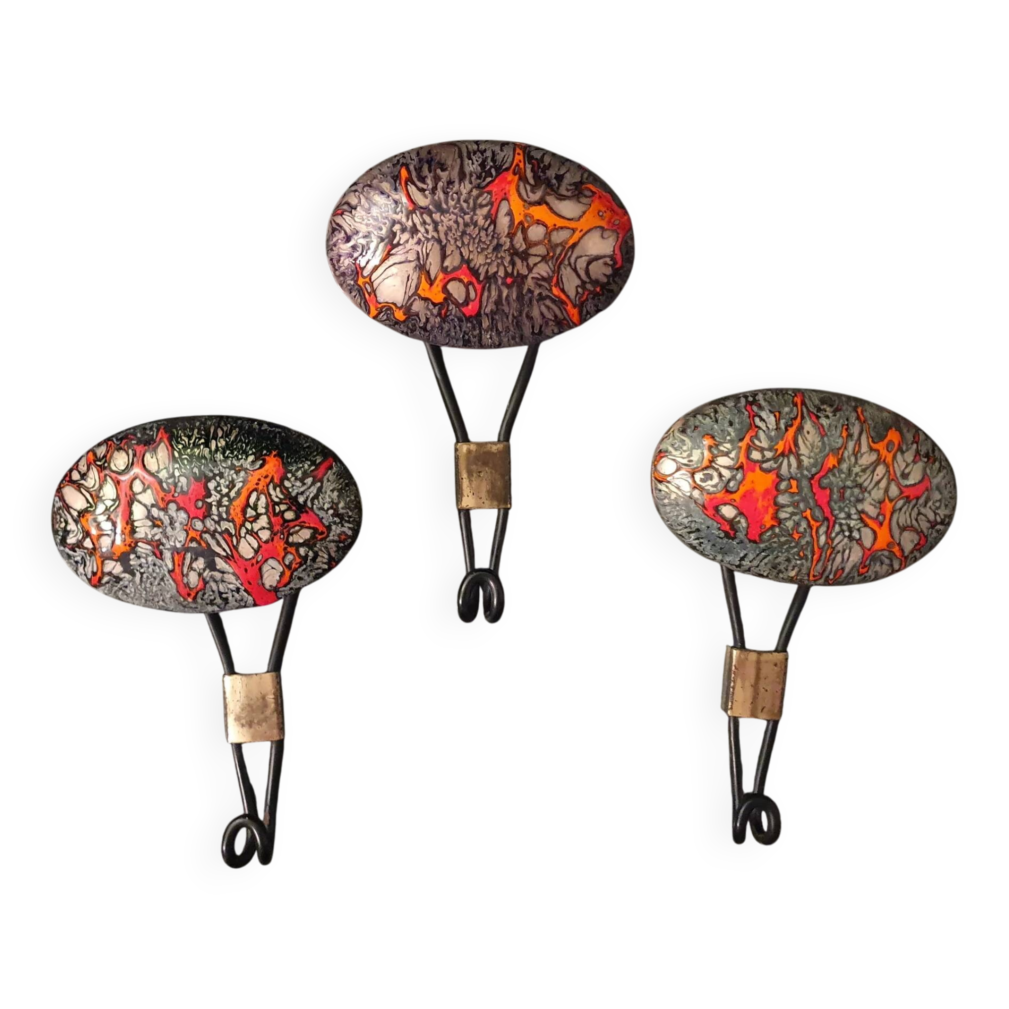 Enamelled coat hooks by Harvey Creazioni 1960