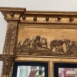 Empire style triptych mirror in gilded wood
