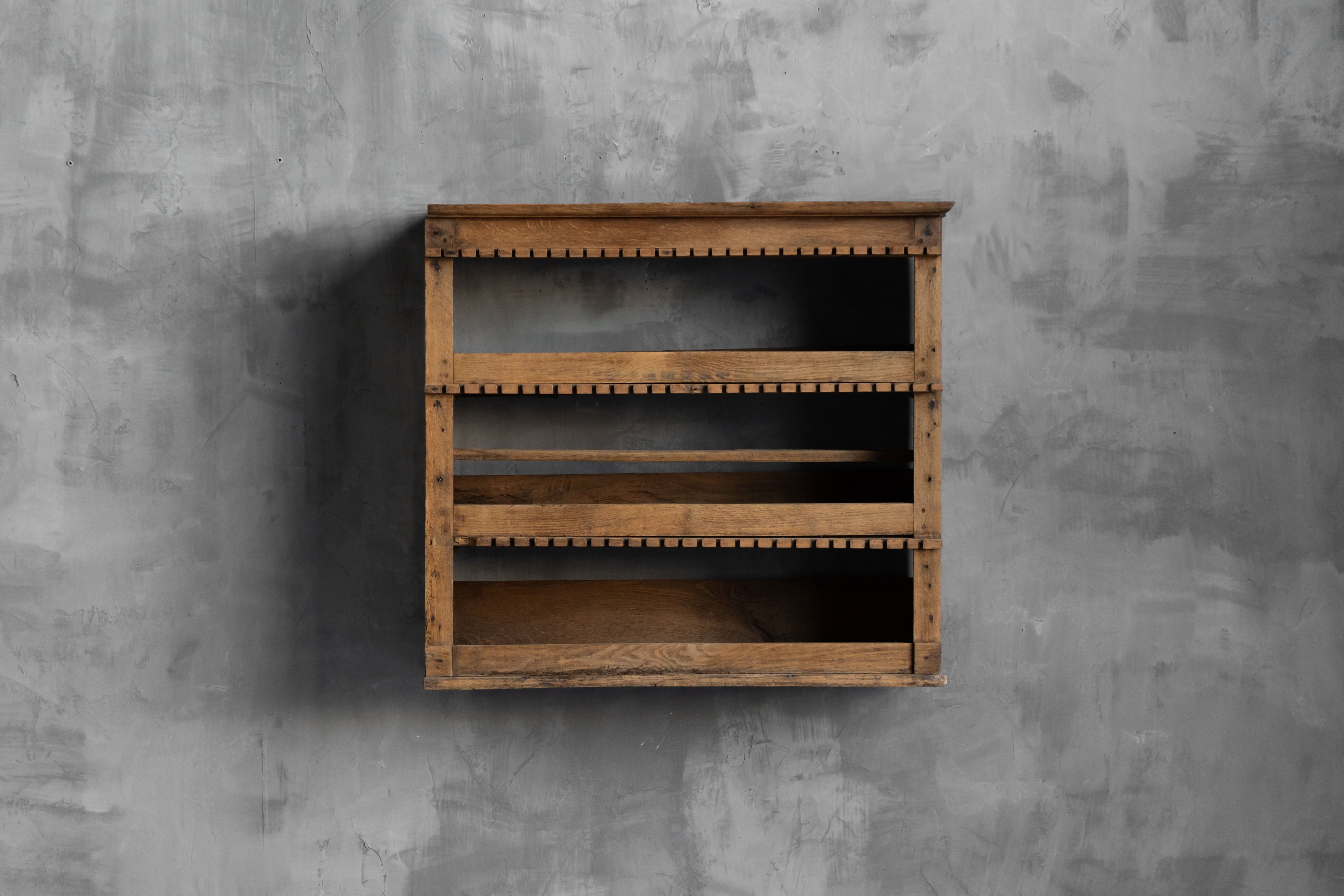 Rustic art populaire wall-mounted shelf, France, 19th century