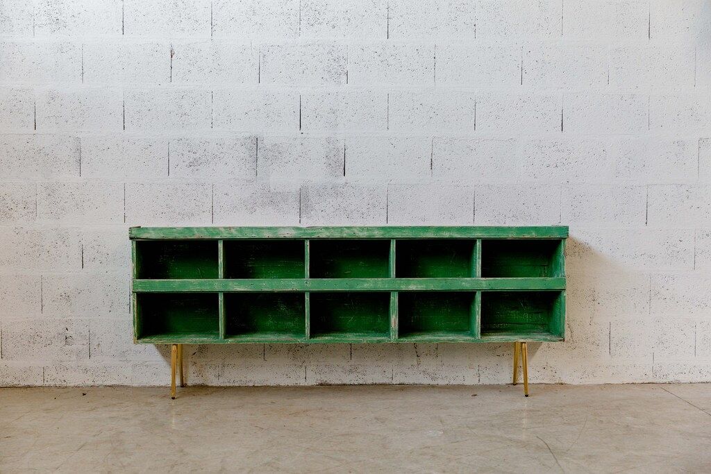 Workshop furniture – with green lockers