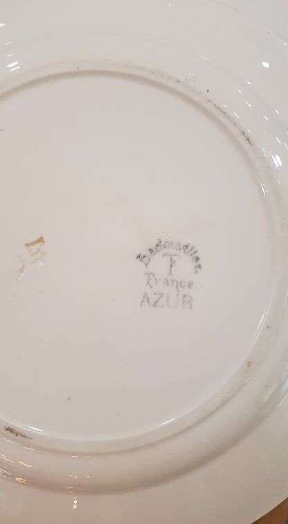 Set of 5 plates Badonviller model Azur