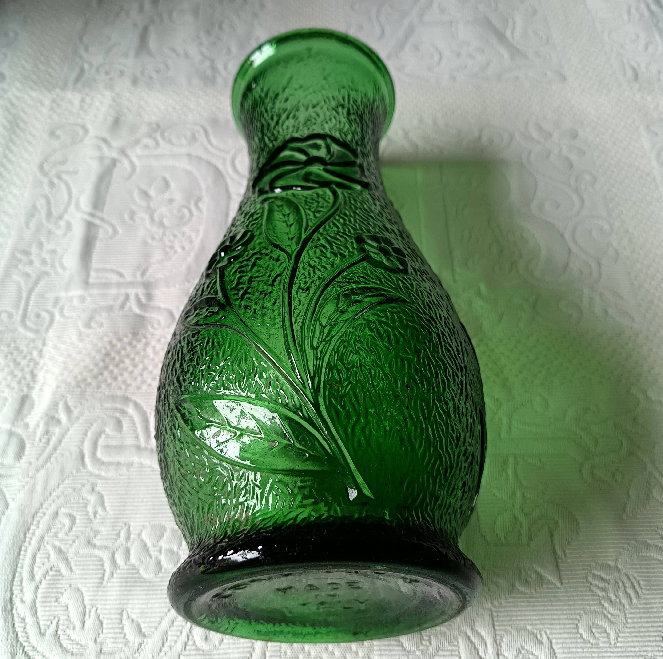 Large green glass vase circa 1950/1960, constantin italy