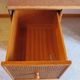 Rare vintage desk Ash and woven rattan - Large top - 6 drawers - Functional desk