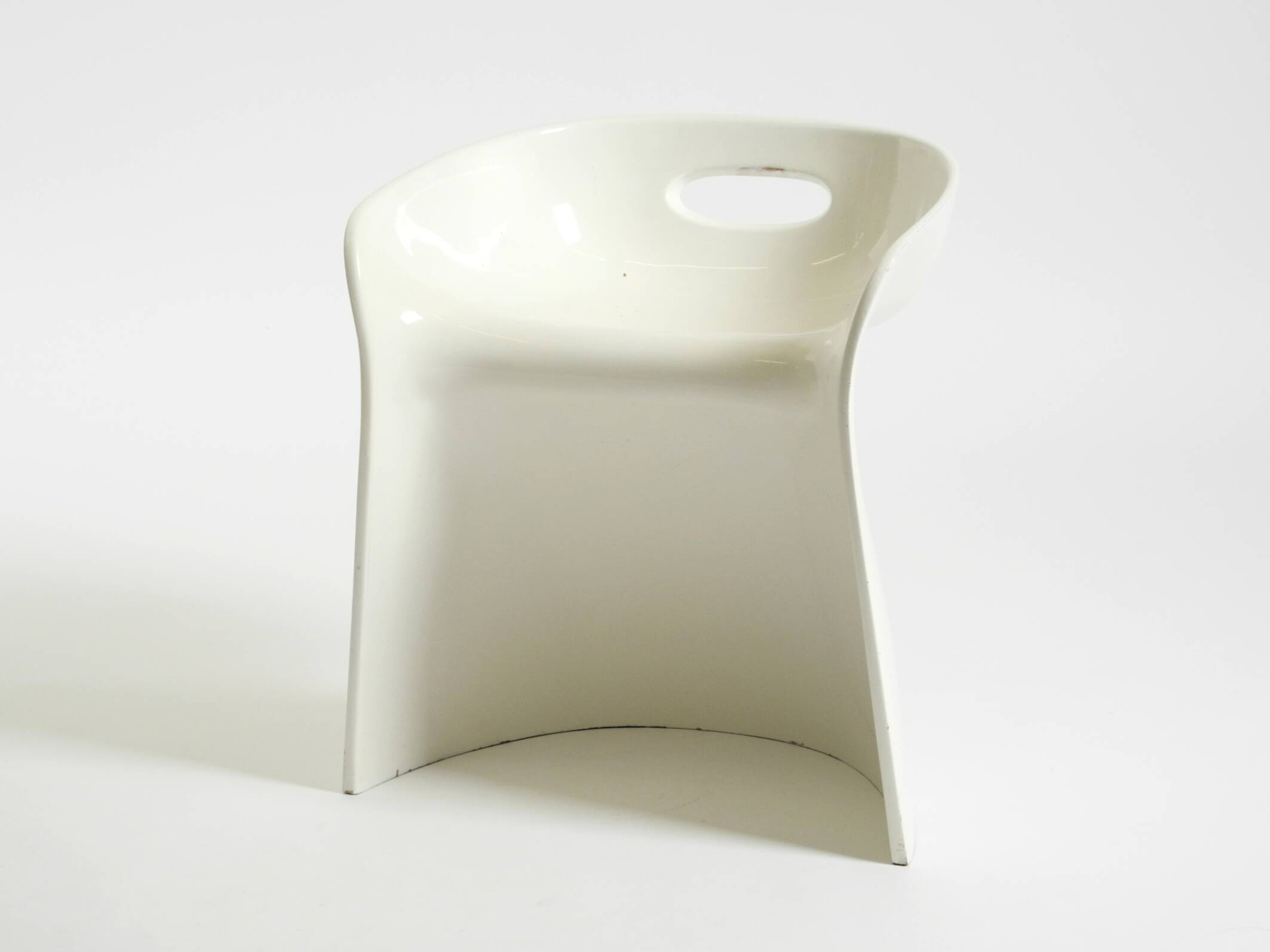 White stool by Winfried Staeb from the 1970s for the Form + Life Collection