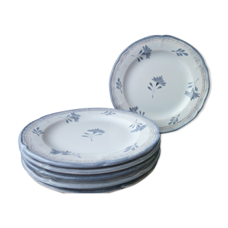 Set de 6 assiettes à dessert en faïence de Niderviller