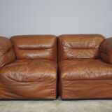 Cognac leather armchairs by BL Arredamenti, 1970s, set of 4