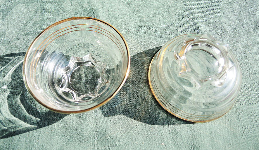 6 old champagne glasses 60s