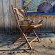Teak and cane folding chair from the 1900s
