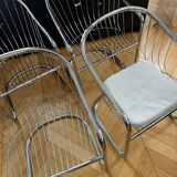 Set of 6 vintage Italian design chairs in chrome – 1970s – Gas style