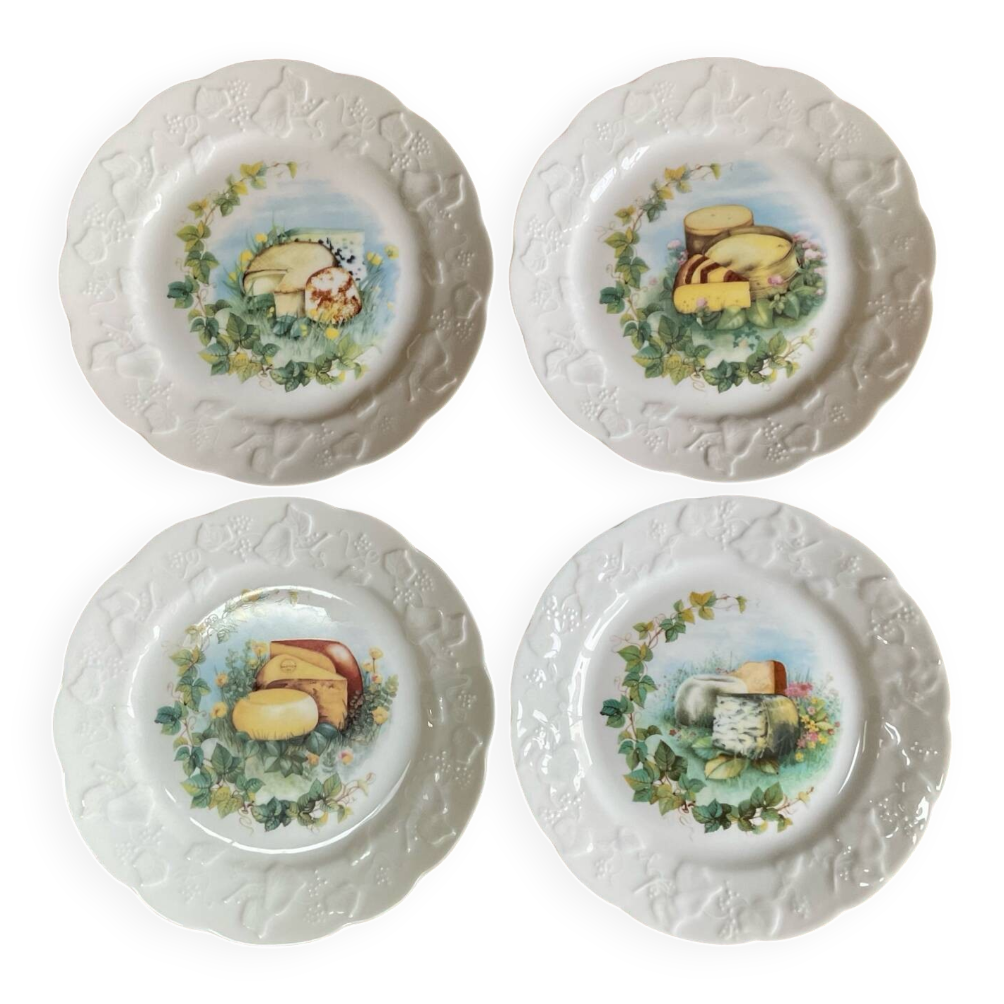 4 Limoges porcelain cheese plates “Wild Lier”