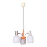 Mid-Century Chandelier in Chromed Steel and Glass from Drukov, Czech, 1970s
