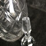 Carafe moderne milieu de siècle cristal taillé avec monture en argent 1034 numéroté