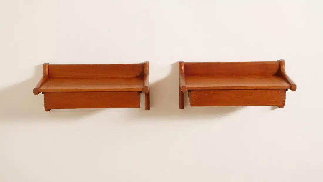 Set of Danish floating bedside tables | Teak | Vintage