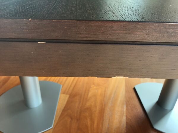 Table bois Wengé 2 allonges Ligne Roset