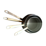 Série de 4 casseroles en cuivre étamé
