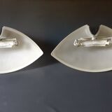 Pair of shortbread glass wall light