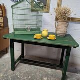 Old green farm table