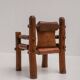 Brutalist Armchairs in Saddle Leather, Hungary, 1970s
