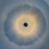 Applique murale en verre glacé épais et structuré, montage encastré, par Peill & Putzler, 1970