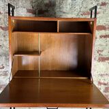 Bookcase Scandinavian modular storage unit in teak 1960