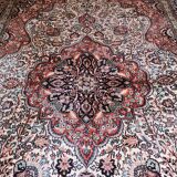 Ancient Indian silk carpet and wool