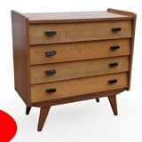 Vintage 1960s chest of drawers with compass legs