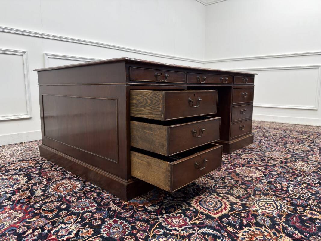 Large Antique English Desk Partnerdesk