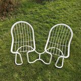 70s tubular garden bench