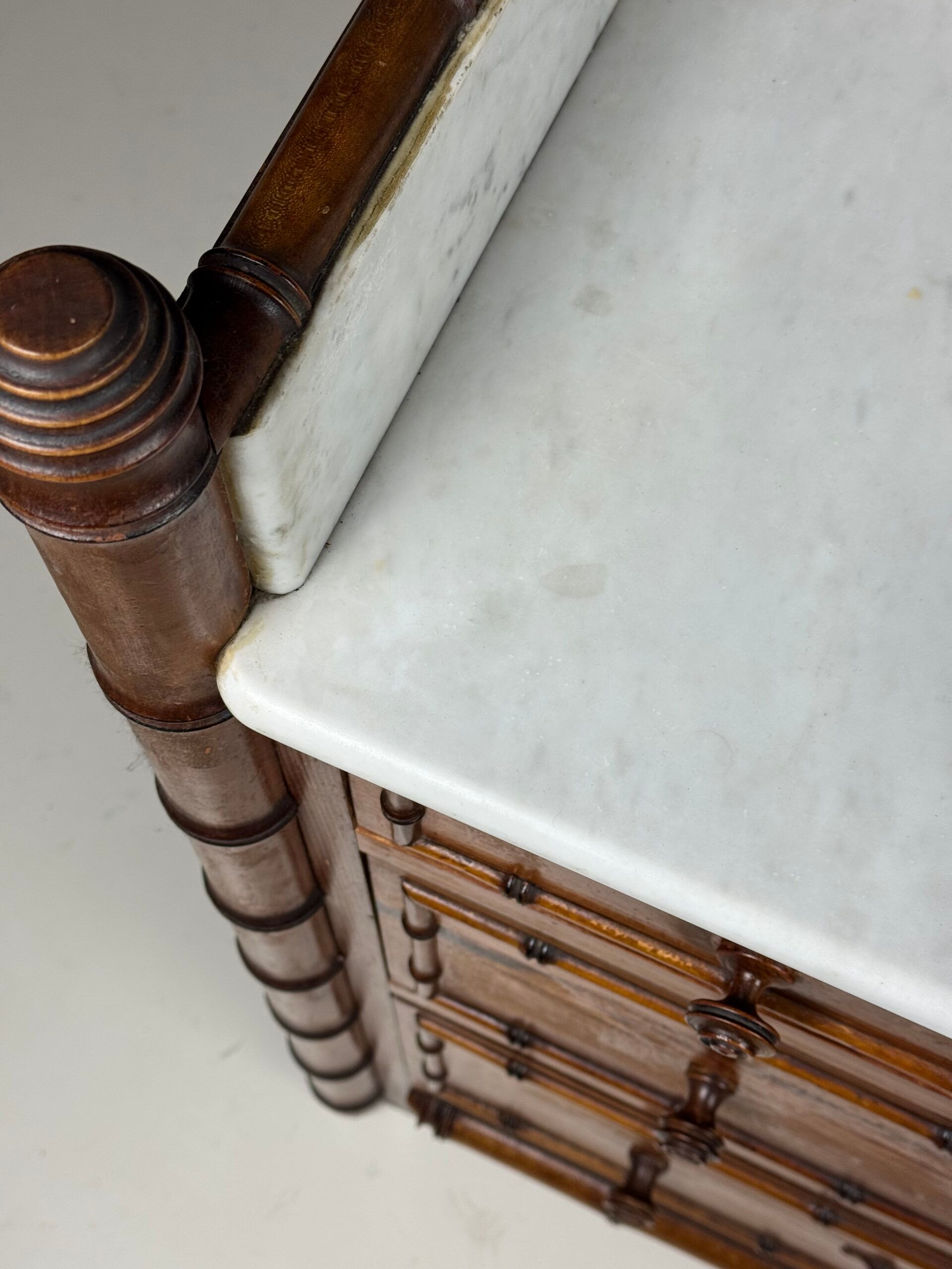 Faux bamboo chest of drawers 1900