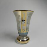Glass vase with gold decorations, Belgium, 1930s