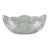 Coupe, vide-poches ovale en verre ciselé
