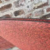 Pair of metal chairs vinyl red and white speckled black, Cimca brand