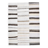 Tapis Vintage en Chanvre Fait Main, Style Naturel et Bohème Chic,204x279 Cm