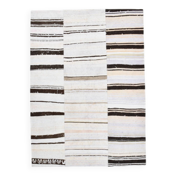 Tapis Vintage en Chanvre Fait Main, Style Naturel et Bohème Chic,204x279 Cm