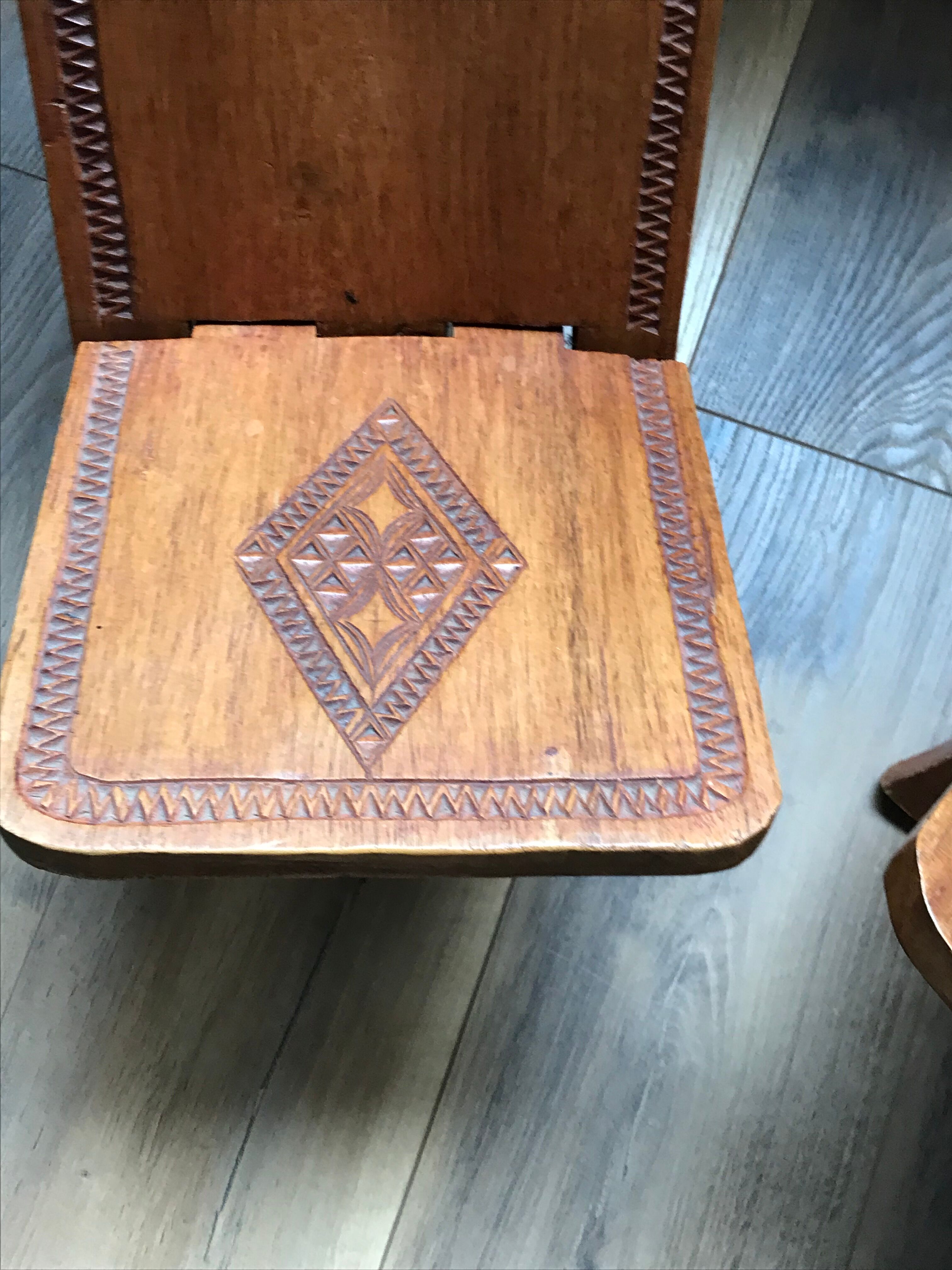 Hand Carved  Chairs, 1960s from Cuba 2 st