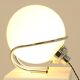 Lampe de table globe en chrome et verre blanc, Italie, années 1970