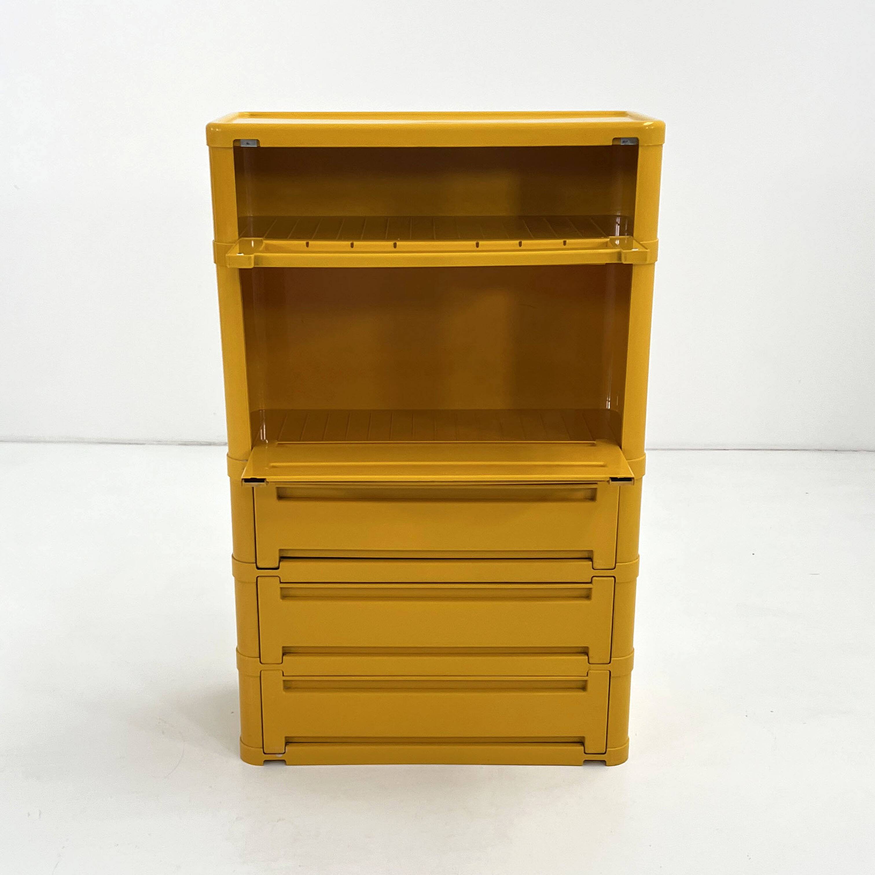 Yellow cabinet model “4964” by Olaf Von Bohr for Kartell, 1970