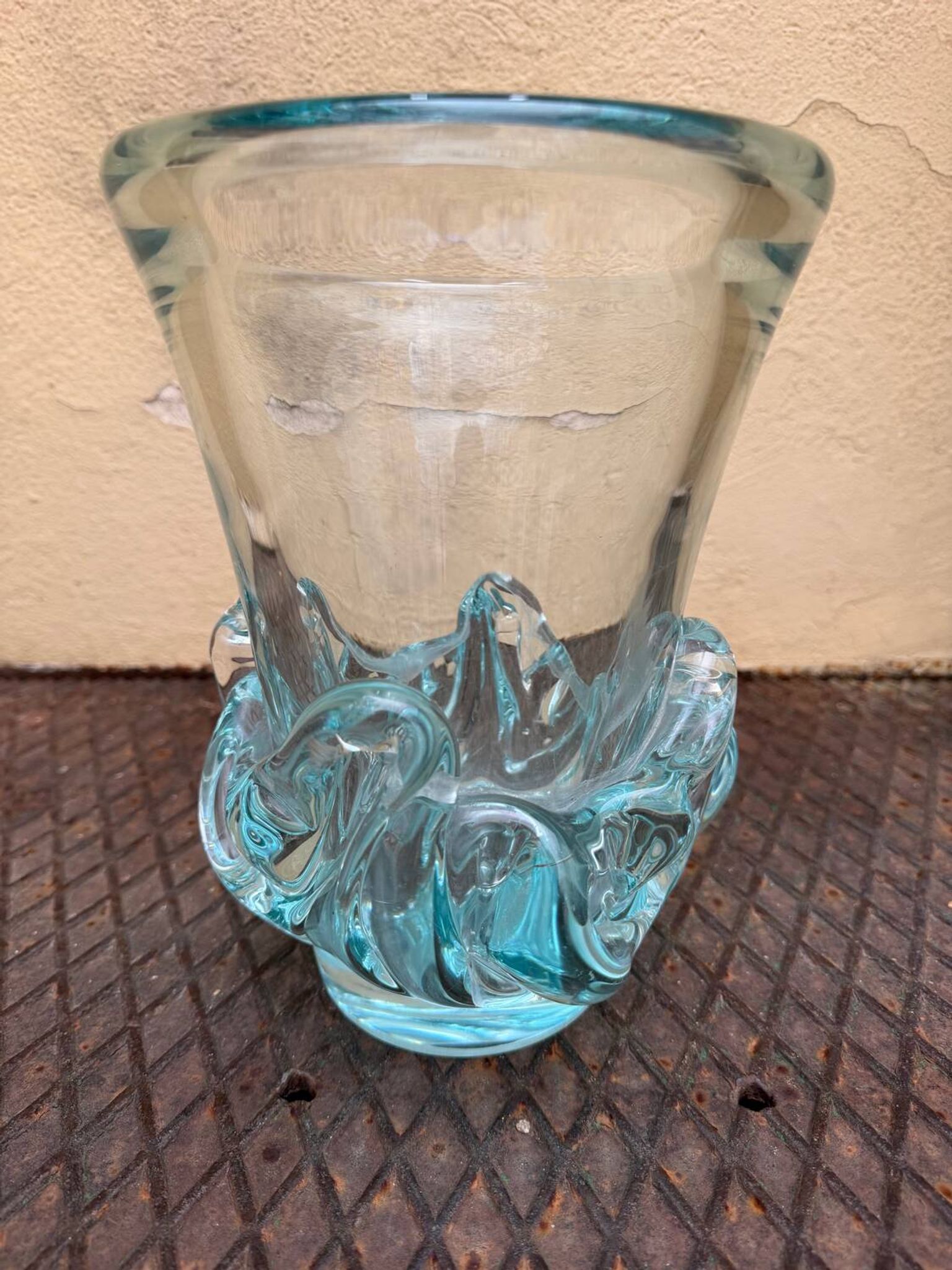 Large Daum Nancy vase Lorraine cross blue Sorcy model 1930