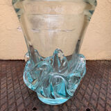 Large Daum Nancy vase Lorraine cross blue Sorcy model 1930