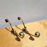 Pair of antique gilt bronze coat hooks