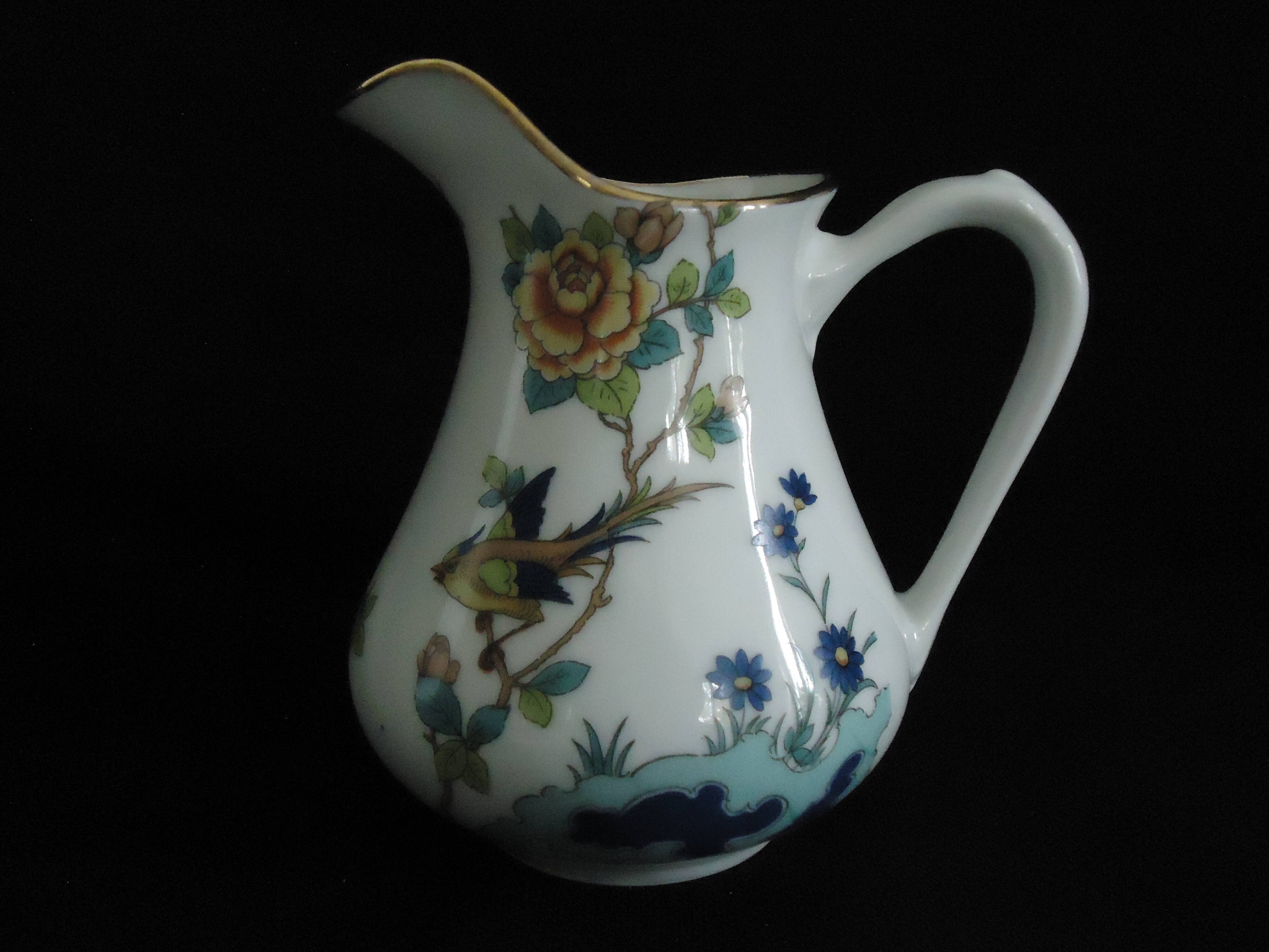 LIMOGES MILK JUG MICHELAUD FRERES Exotic Bird Motif "Indiana"