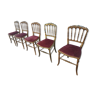 Set de 5 chaises estampillé meyssignac cannés doré vintage