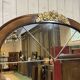 Art Deco buffet in mahogany, oak, and marble top.